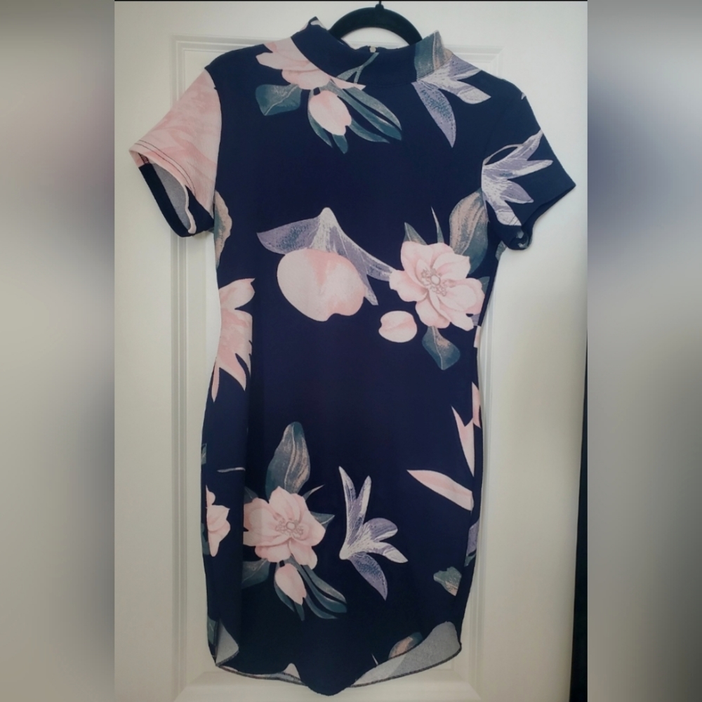 AX Paris Blue dress with floral print - NWT
